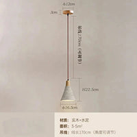 Suspension nordique en ciment et bois massif pour chambre, salon, restaurant, bureau, hôtel et café | Marco Lucetti