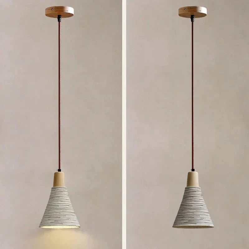 Suspension nordique en ciment et bois massif pour chambre, salon, restaurant, bureau, hôtel et café | Marco Lucetti