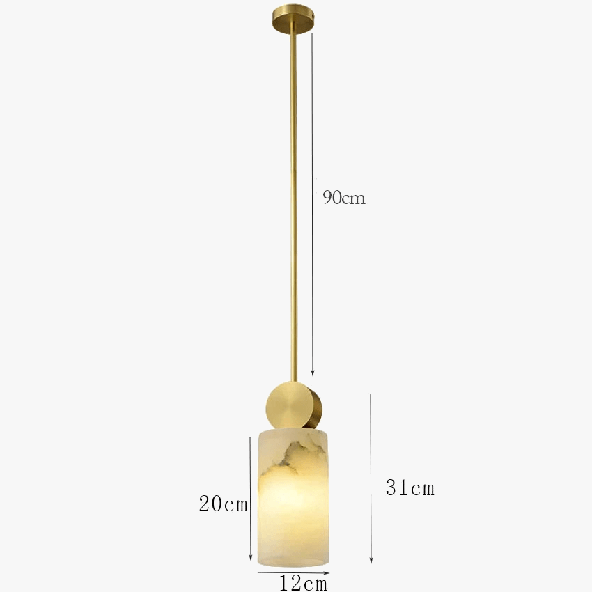Suspension nordique en marbre et cuivre avec lumières LED - Luxe et élégance | Marco Lucetti