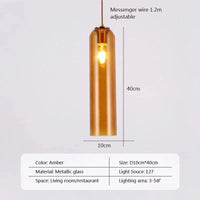 Suspension nordique en verre avec LED | Marco Lucetti PL683 Ambre / Blanc froid