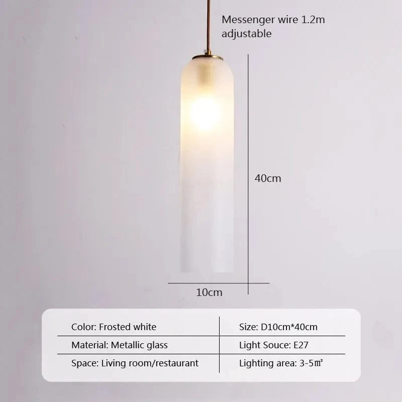Suspension nordique en verre avec LED | Marco Lucetti PL683 Blanc givré / Blanc froid