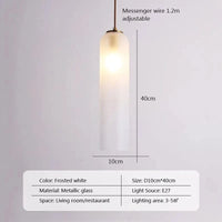 Suspension nordique en verre avec LED | Marco Lucetti PL683 Blanc givré / Blanc froid