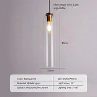 Suspension nordique en verre avec LED | Marco Lucetti PL683 Transparente / Blanc froid