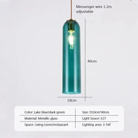 Suspension nordique en verre avec LED | Marco Lucetti PL683 Vert foncé / Blanc froid