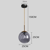 Suspension Nordique en Verre Fumé pour Éclairage Intérieur | Marco Lucetti 1 tête D / Blanc chaud