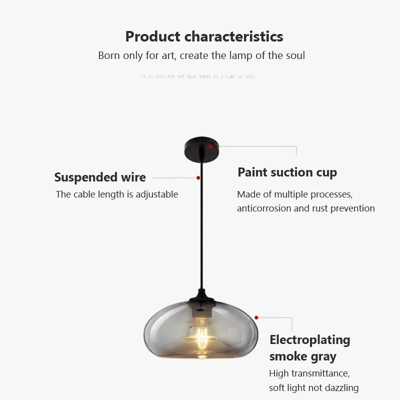 Suspension nordique en verre pour cuisine et restaurant | Marco Lucetti