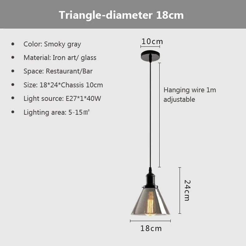 Suspension nordique en verre pour cuisine et restaurant | Marco Lucetti 1C / Lumière chaude