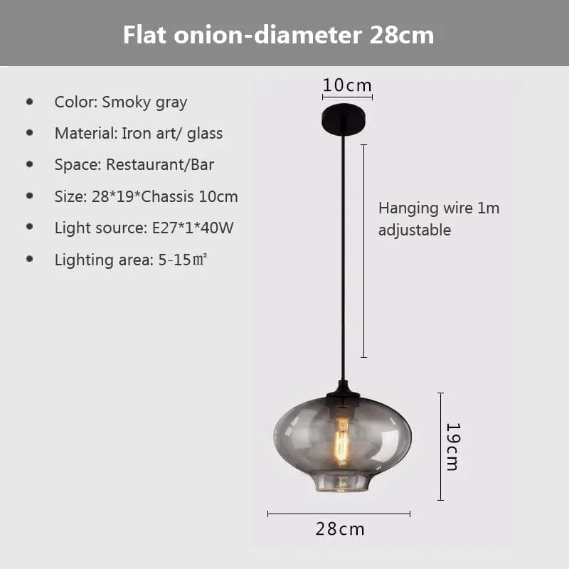 Suspension nordique en verre pour cuisine et restaurant | Marco Lucetti 1H / Lumière chaude