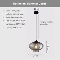 Suspension nordique en verre pour cuisine et restaurant | Marco Lucetti 1H / Lumière chaude