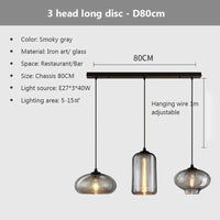 Suspension nordique en verre pour cuisine et restaurant | Marco Lucetti 3A / Sans ampoule