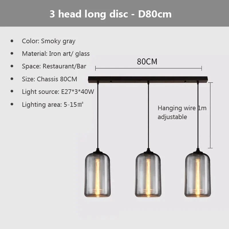 Suspension nordique en verre pour cuisine et restaurant | Marco Lucetti 3B / Lumière blanche