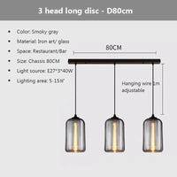 Suspension nordique en verre pour cuisine et restaurant | Marco Lucetti 3B / Lumière blanche