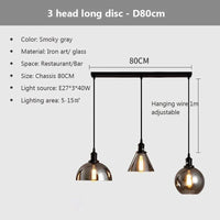 Suspension nordique en verre pour cuisine et restaurant | Marco Lucetti 3C / Lumière chaude