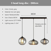 Suspension nordique en verre pour cuisine et restaurant | Marco Lucetti 3D / Lumière chaude