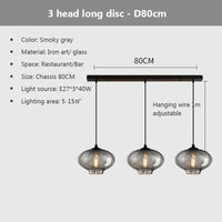 Suspension nordique en verre pour cuisine et restaurant | Marco Lucetti 3E / Sans ampoule