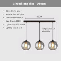 Suspension nordique en verre pour cuisine et restaurant | Marco Lucetti 3G / Lumière chaude