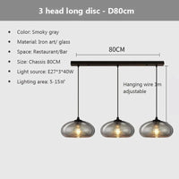 Suspension nordique en verre pour cuisine et restaurant | Marco Lucetti 3H / Lumière chaude