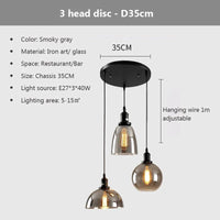 Suspension nordique en verre pour cuisine et restaurant | Marco Lucetti 3Je / Lumière chaude