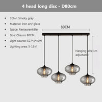 Suspension nordique en verre pour cuisine et restaurant | Marco Lucetti 4B / Lumière blanche