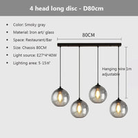 Suspension nordique en verre pour cuisine et restaurant | Marco Lucetti 4C / Lumière chaude