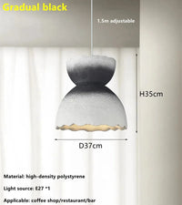 Suspension Nordique fait à la main pour une décoration LED Wabi Sabi dans une maison Loft | Marco Lucetti Noir progressif / Lumière chaude 3000K