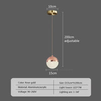 Suspension nordique LED en demi-boule acrylique simplifiée | Marco Lucetti C15 / Blanc chaud-Pas de RC