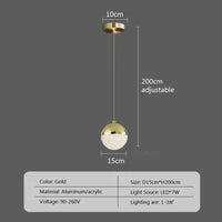 Suspension nordique LED en demi-boule acrylique simplifiée | Marco Lucetti G15 / Blanc chaud-Pas de RC