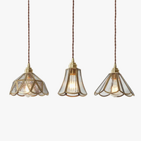 Suspension LED Nordique Verre Dore