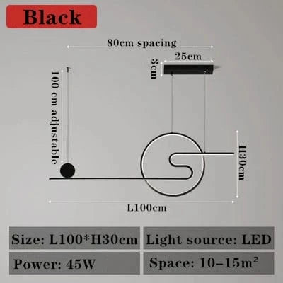Suspension Nordique LED Réglable pour Hôtel de Luxe | Marco Lucetti Noir