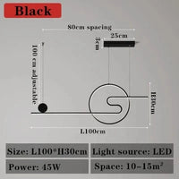 Suspension Nordique LED Réglable pour Hôtel de Luxe | Marco Lucetti Noir