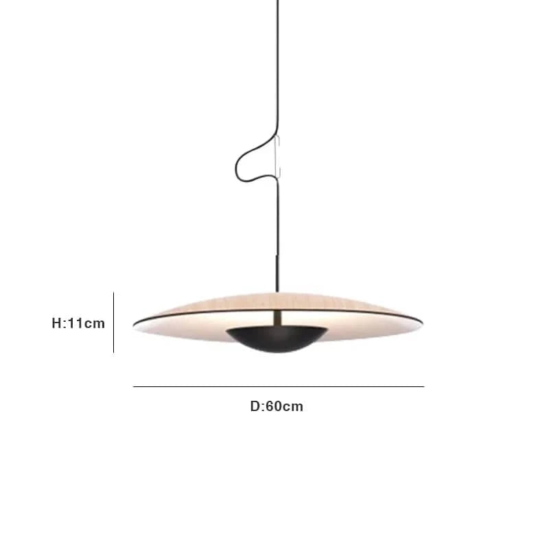Suspension nordique LED "Saucer Glow" | Marco Lucetti Couleur bois-D60cm / Blanc froid