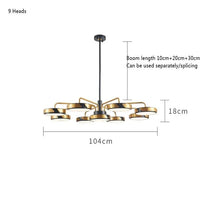 Suspension nordique luminaire décoratif pour un intérieur loft chic | Marco Lucetti 9 têtes