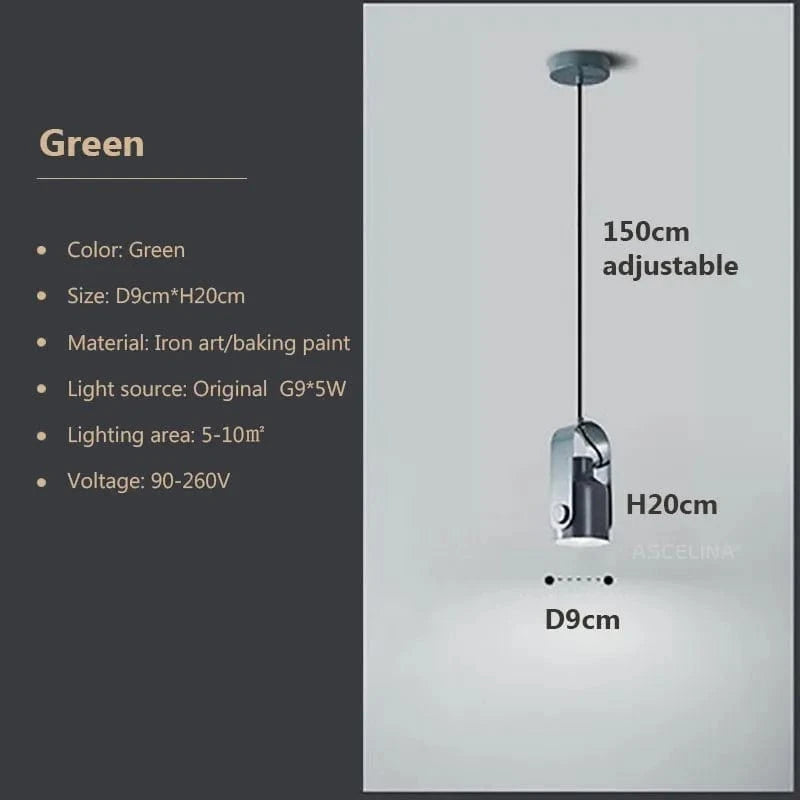 Suspension Nordique Macaron LED pour Chambre Salon Étude Chevet Salle À Manger | Marco Lucetti PL444 Bleu / Blanc froid