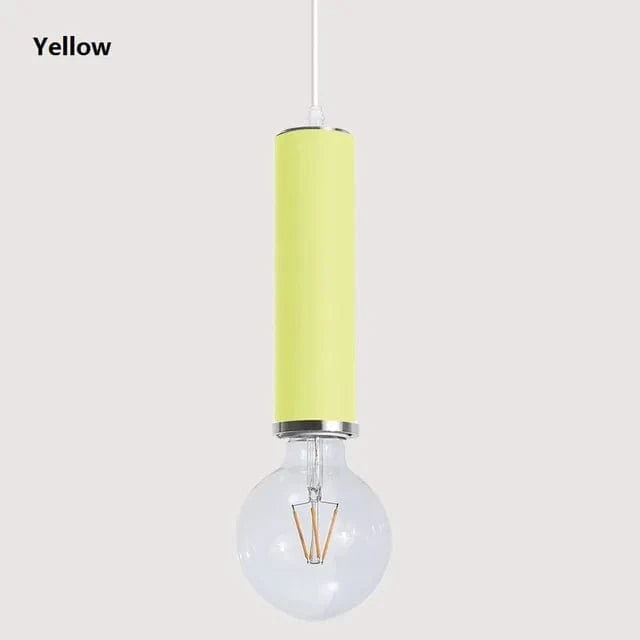 Suspension Nordique Macaron Simple pour Chambre et Cuisine | Marco Lucetti Jaune / Dia4.5x10CM / LED G80 blanc froid
