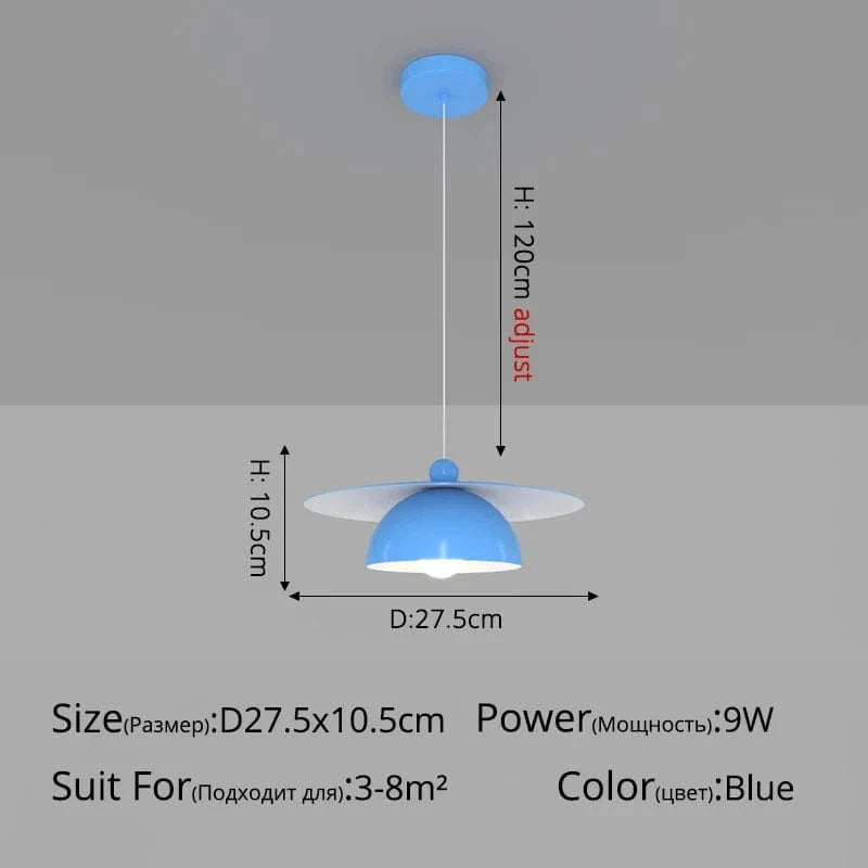 Suspension nordique minimaliste pour bar et café | Marco Lucetti A Bleu D27x10cm 9W / Blanc froid