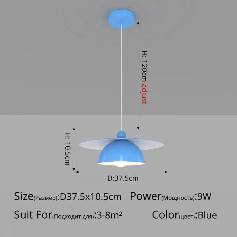 Suspension nordique minimaliste pour bar et café | Marco Lucetti A Bleu D37x10cm 9W / Blanc froid