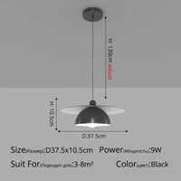 Suspension nordique minimaliste pour bar et café | Marco Lucetti A Noir D37x10cm 9W / Blanc froid