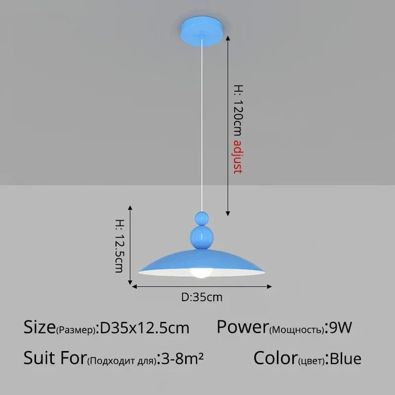 Suspension nordique minimaliste pour bar et café | Marco Lucetti B Bleu D35x12cm 9W / Blanc froid