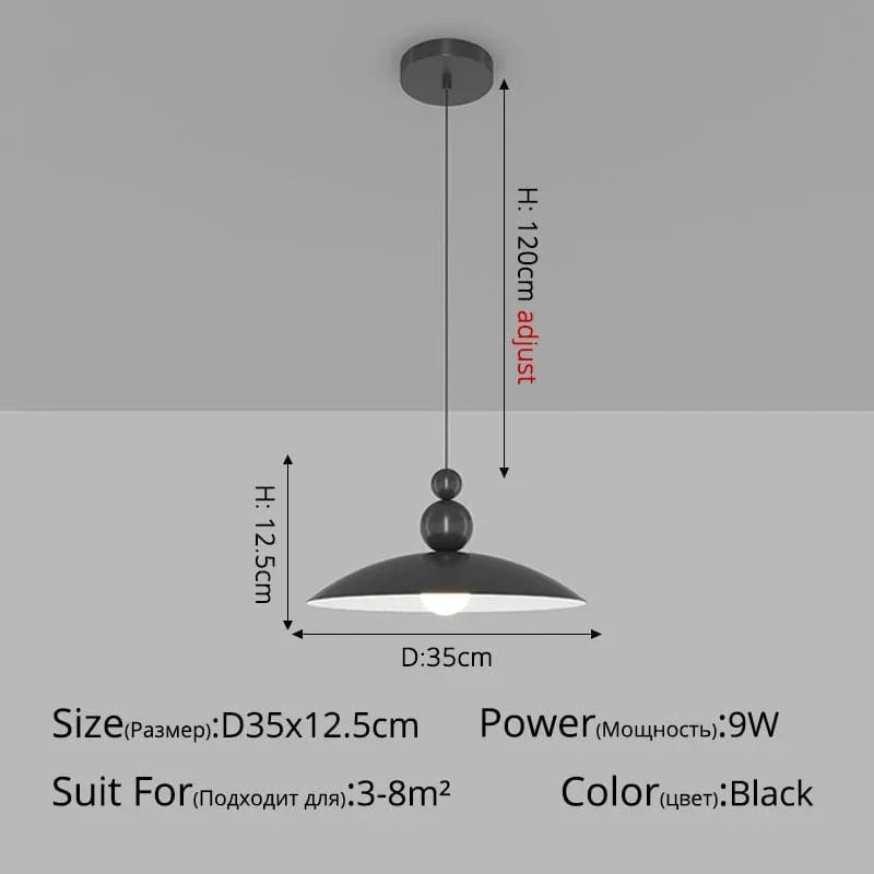 Suspension nordique minimaliste pour bar et café | Marco Lucetti B Noir D35x12cm 9W / Blanc froid