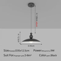 Suspension nordique minimaliste pour bar et café | Marco Lucetti B Noir D35x12cm 9W / Blanc froid