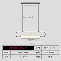 Suspension nordique moderne en fer pour restaurant haut de gamme | Marco Lucetti L80CM / Noir / Lumière chaude