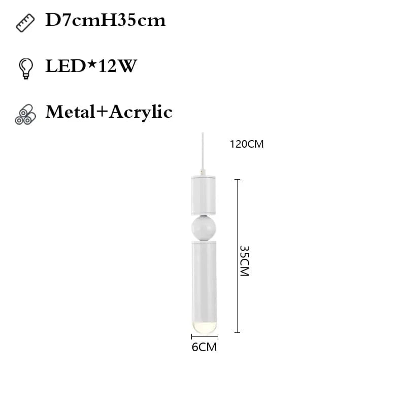 Suspension nordique moderne en métal avec lumière led intégrée | Marco Lucetti 1 lumière Blanc
