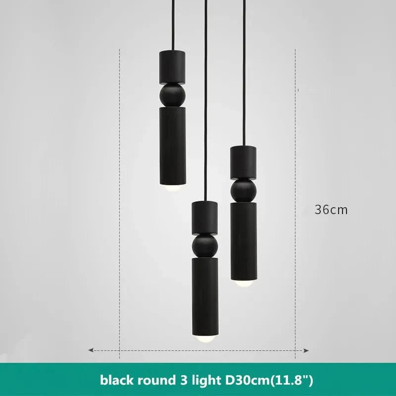 Suspension nordique moderne en métal avec lumière led intégrée | Marco Lucetti 3 noir clair