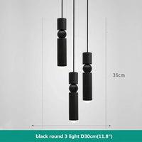Suspension nordique moderne en métal avec lumière led intégrée | Marco Lucetti 3 noir clair