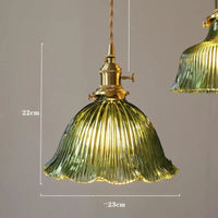 Suspension Nordique Moderne en Verre Fleur | Marco Lucetti Vert 1