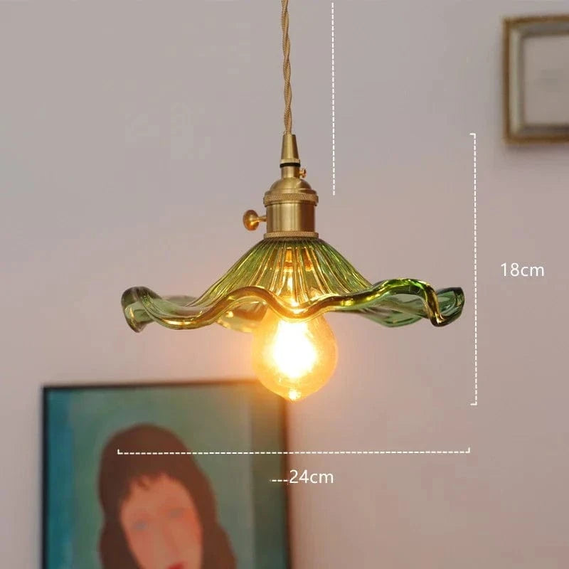 Suspension Nordique Moderne en Verre Fleur | Marco Lucetti Vert 4