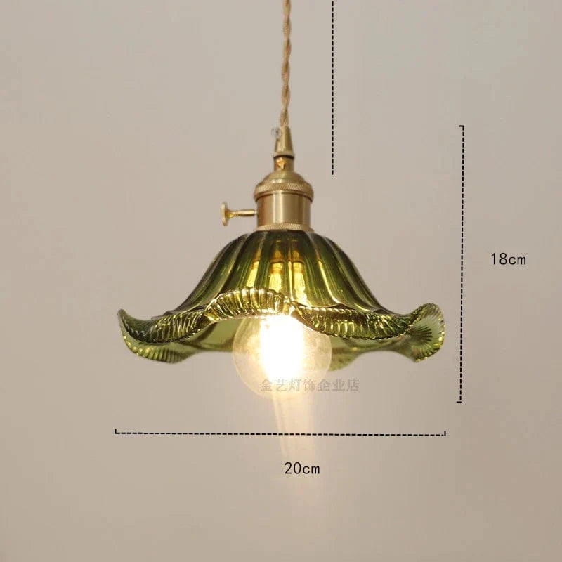 Suspension Nordique Moderne en Verre Fleur | Marco Lucetti Vert 6