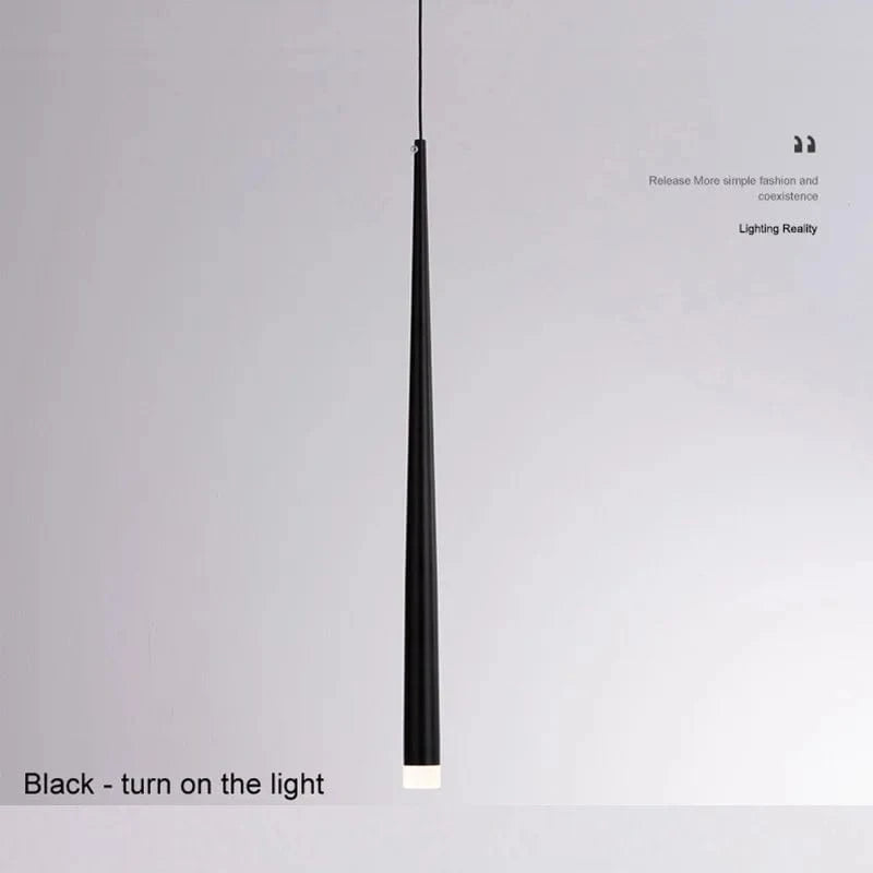 Suspension Nordique moderne LED pour chambre et salon - Tube lumineux 7W | Marco Lucetti Noir / 7 W sans intensité variable. / Blanc naturel 4000K