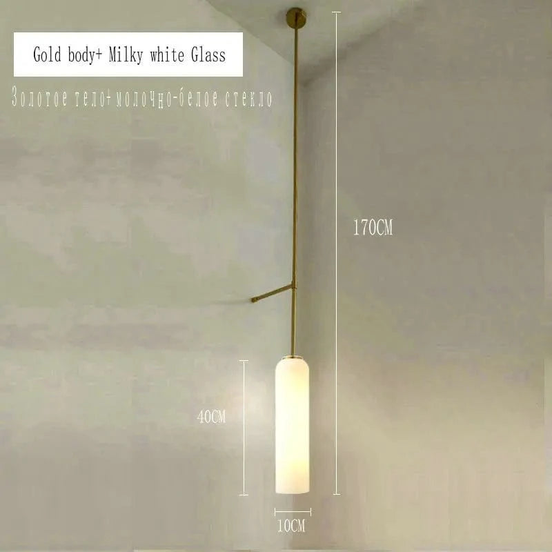 Suspension Nordique Moderne | Marco Lucetti C Gold - Blanc laiteux / Pas d&#39;ampoule / Chine