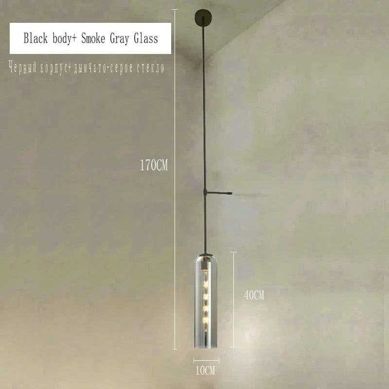 Suspension Nordique Moderne | Marco Lucetti C Noir - Gris Fumée / Pas d&#39;ampoule / Chine